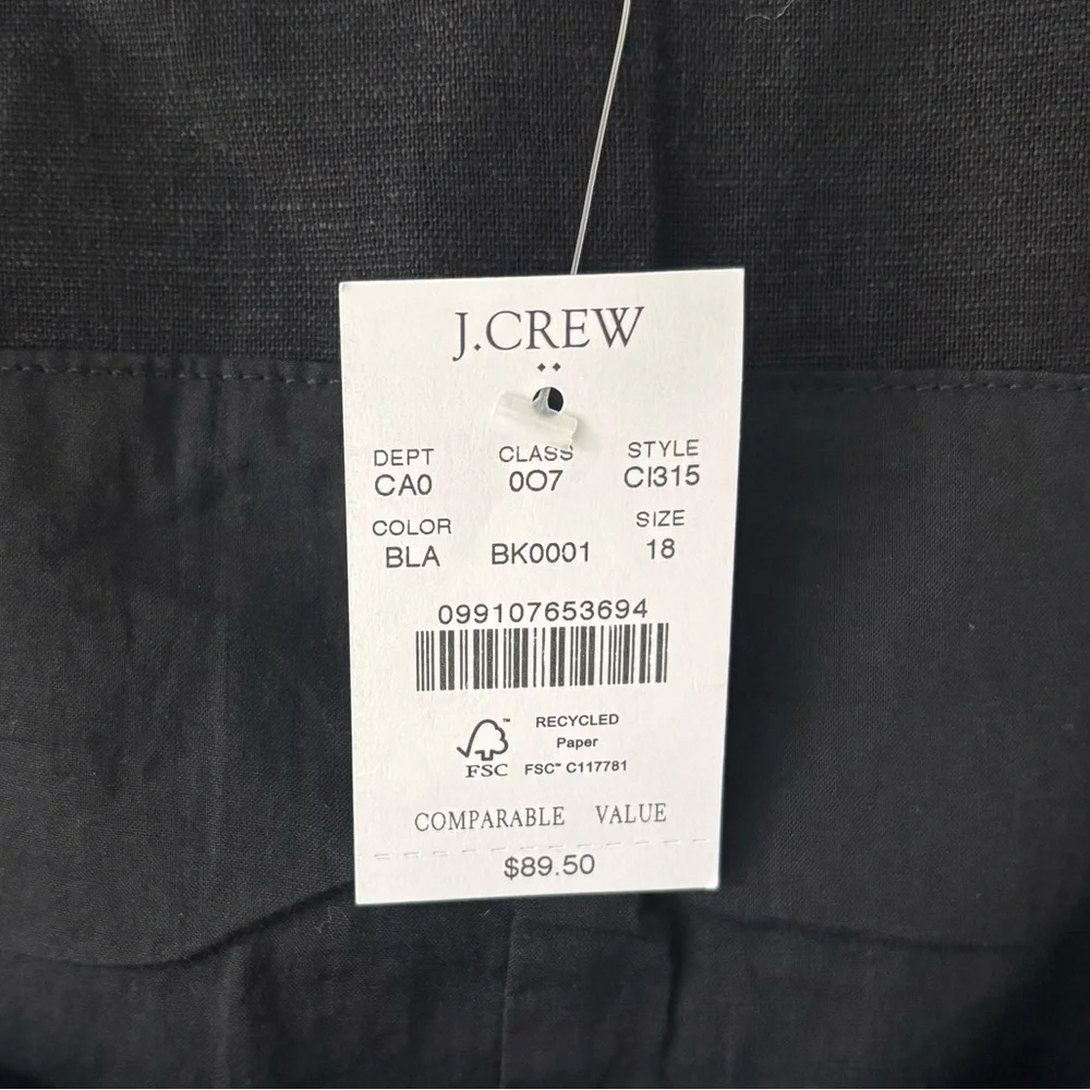 J. Crew Scoop Neck Linen Blend Button Front Vest NWT Plus Size Quiet Luxury